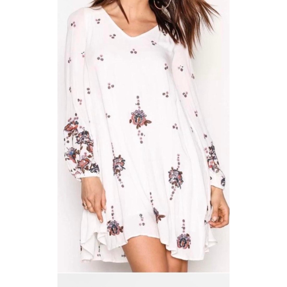 Women's Free People White Cottagecore style Long Sleeve Dress S